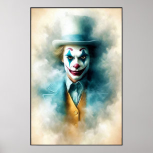 Akvarellclown som stirrar in i din själ poster