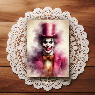 Akvarellclown som stirrar in i din själ vykort