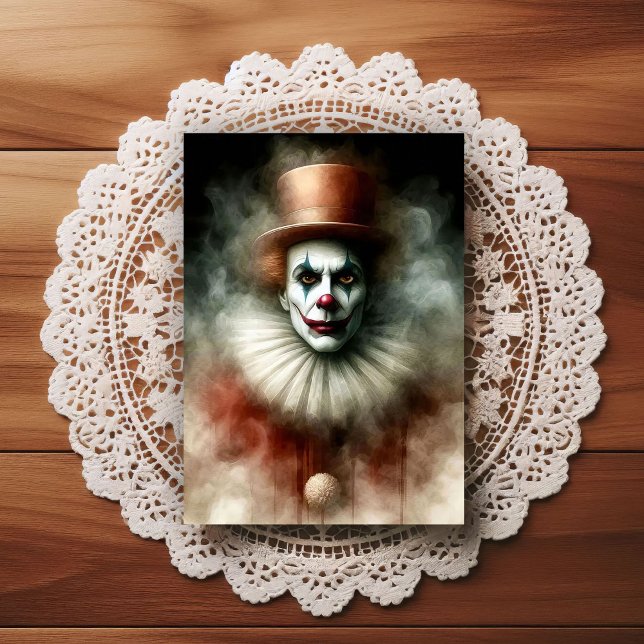 Akvarellclown stirrar in i din själ vykort (Skapare uppladdad)