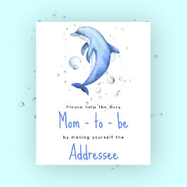 Akvarelldelfin - Blivande mamma mottagare Poster