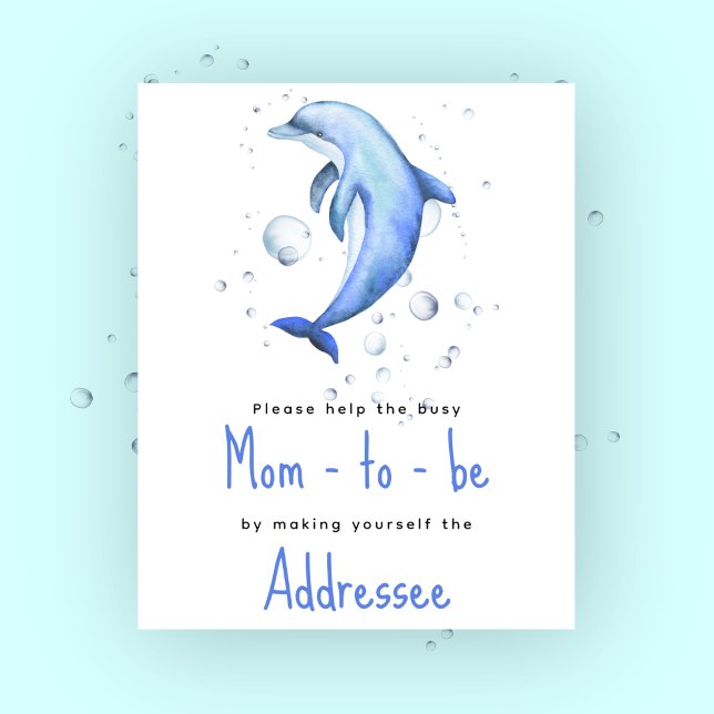 Akvarelldelfin - Blivande mamma mottagare Poster (Skapare uppladdad)