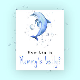 Akvarelldelfin - Hur stor är mammas mage Poster