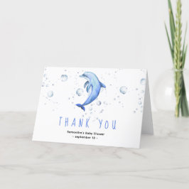 Akvarelldelfin - tack baby shower kort