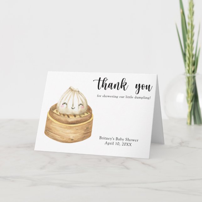 Akvarelldumpling - tack baby shower kort (Framsida)