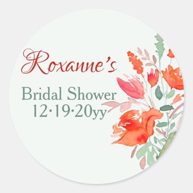 Akvarellfantasistickers Runt Klistermärke (Framsida)