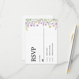 akvarellfärgad vildblomma RSVP-kort  OSA Kort