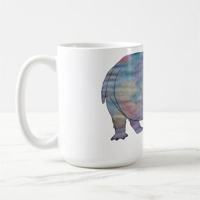 Akvarellflodhäst Kaffemugg (Vänster)