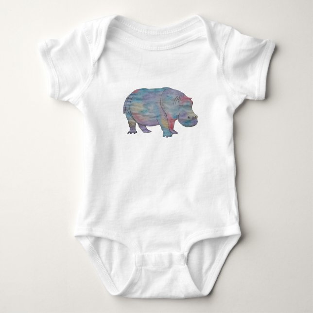 Akvarellflodhäst T Shirt (Framsida)