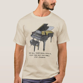 Akvarellflygel Illustration Chopin-citat T Shirt