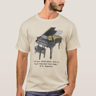 Akvarellflygel Illustration Chopin-citat T Shirt