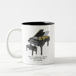 Akvarellflygel Illustration Chopin-citat Två-Tonad Mugg