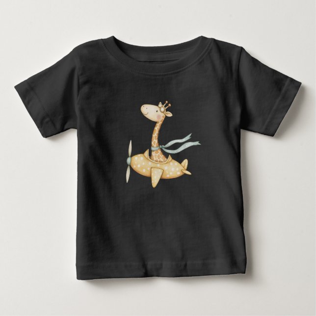 Akvarellgiraff Pilot  T Shirt (Framsida)