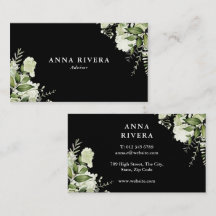 Akvarellgrönska Blommor Svart Och Vitt