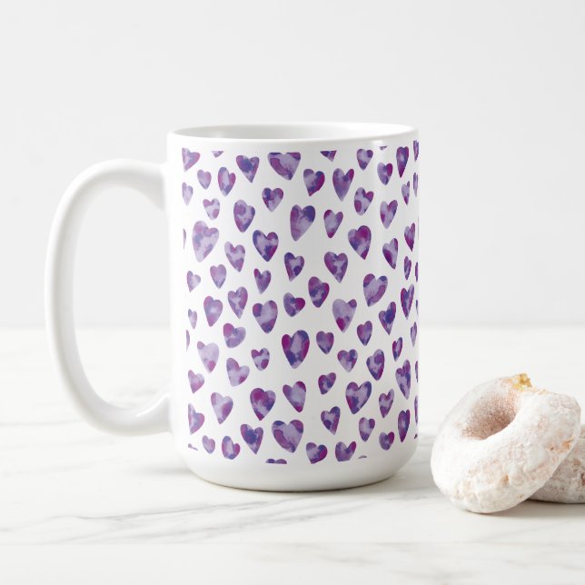 Akvarellhjärta Kaffemugg (Med munk)