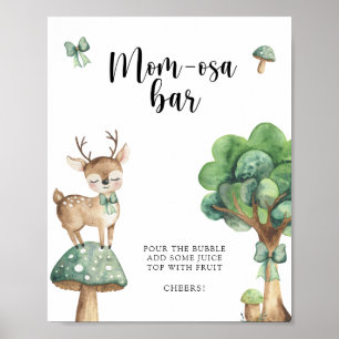 Akvarellhjort - Mamma-osa bar Poster