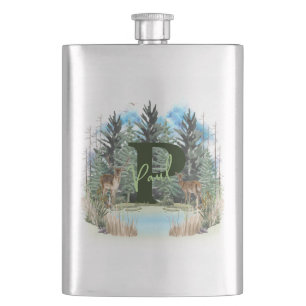 Akvarellhjort Personlig Monogram Bokstav P Fickplunta