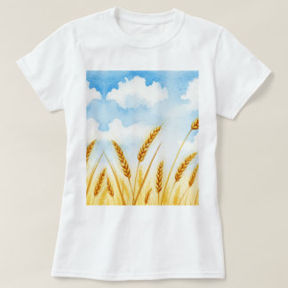 Akvarellillustration av ett vetefält t shirt