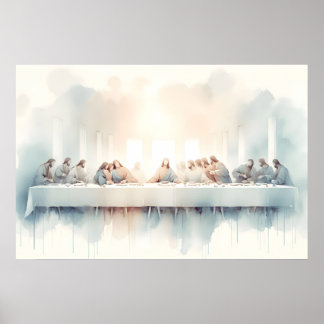 Akvarellillustration av Nattvarden Poster