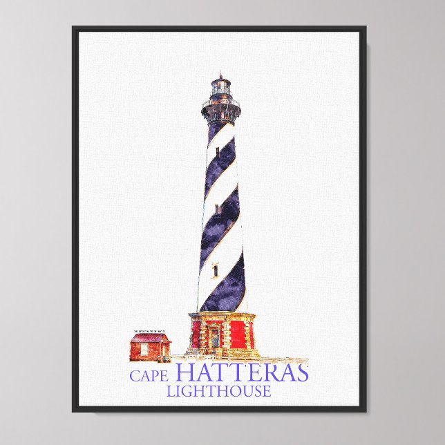 Akvarellillustration Cape Hatteras fyr Fototryck (Skapare uppladdad)