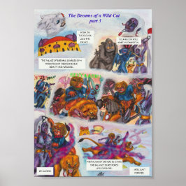 Akvarellillustration Serietidning Kort fantastisk Poster
