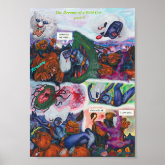Akvarellillustration Serietidning Kort fantastisk Poster
