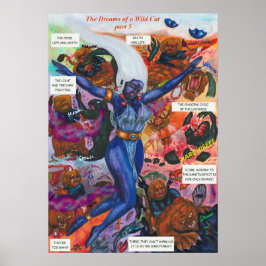 Akvarellillustration Serietidning Kort fantasyberä Poster