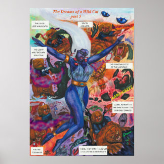 Akvarellillustration Serietidning Kort fantasyberä Poster