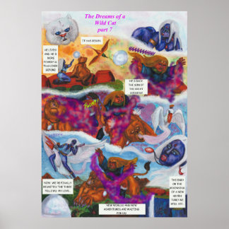 Akvarellillustration Serietidning Kort fantasyberä Poster