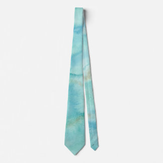 Akvarellinspirerad Aqua Teal Kustbröllop Slips
