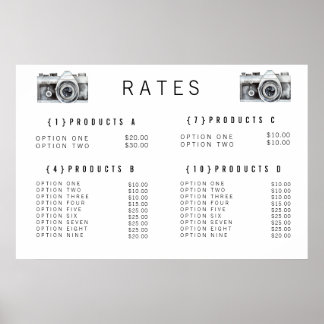 Akvarellkamera Fotograf Pris Meny Utskrift Poster