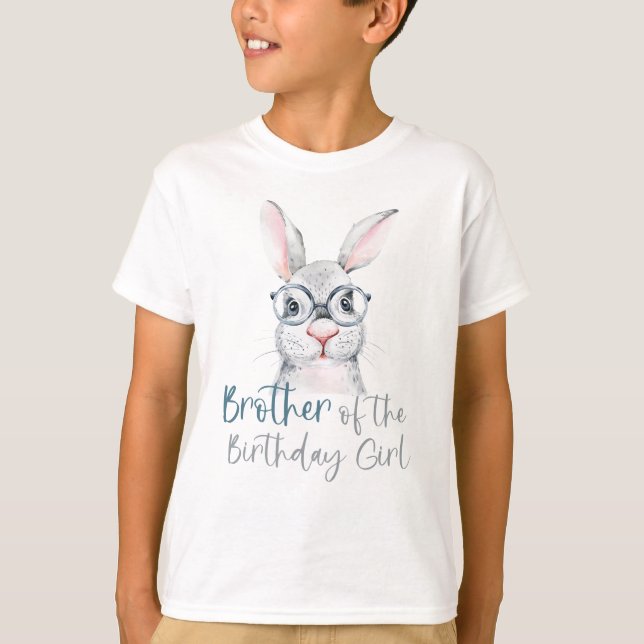 Akvarellkaninbror till födelsedagsflickan t shirt (Framsida)