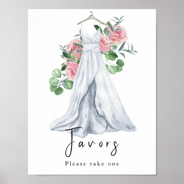 Akvarellklänning med blommor - för favoriter poster (Framsidan)