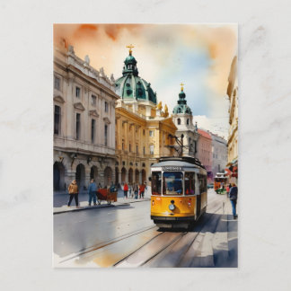 akvarellkonst från Wien Vykort