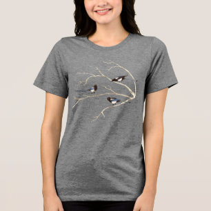 Akvarellkonst Skata Fågel Land T Shirt