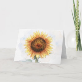 Akvarellkonst Solros Blommig konst Notkort Kort