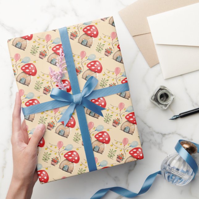 Akvarellkonst Söta Svampillustrationer Presentpapper (Gifting)