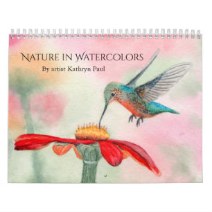 Akvarellkonst väggkalender: naturlandskap kalender