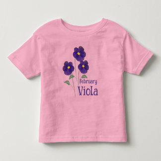 Akvarellkonst Viola Blomma Februari Födelsedag T Shirt