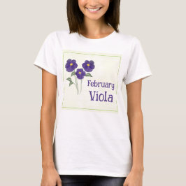 Akvarellkonst Viola Blomma Februari Födelsedag T Shirt