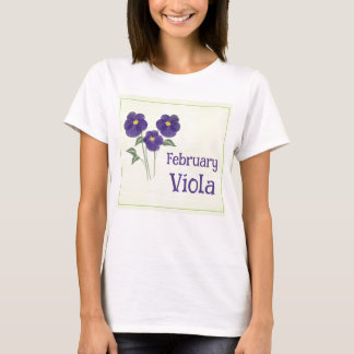 Akvarellkonst Viola Blomma Februari Födelsedag T Shirt