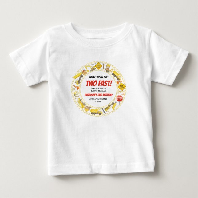 Akvarellkonstruktion 2-års födelsedagsfest t shirt (Framsida)