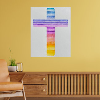 Akvarellkors/ Korskonst/ Kristen konst/ Jesus Poster