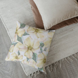Akvarellkräm Blomma - Neutral Blomma Kudde