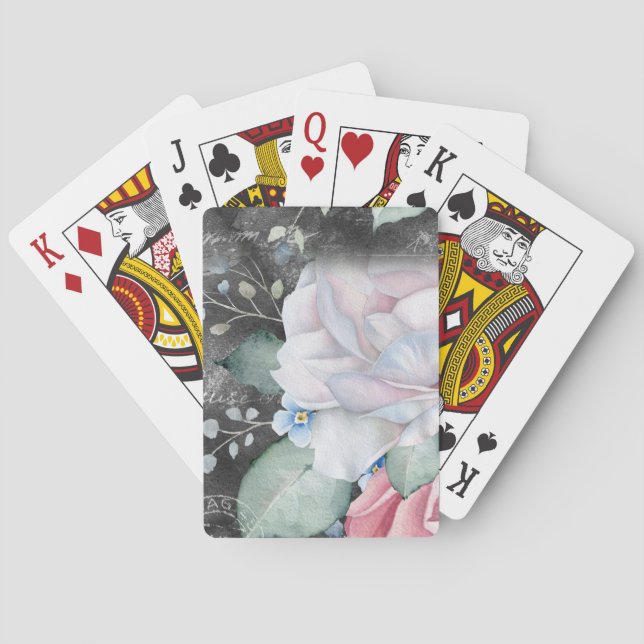 Akvarellkritstavlor Rosor  Casinokort (Baksidan)