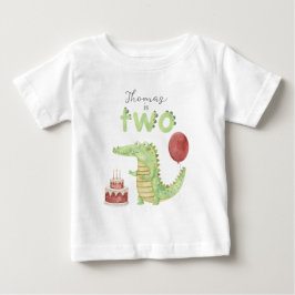 Akvarellkrokodil 2-årsdag t shirt