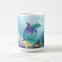 Akvarellmålad delfin