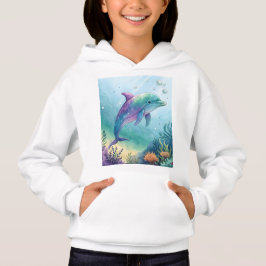 Akvarellmålad delfin t shirt