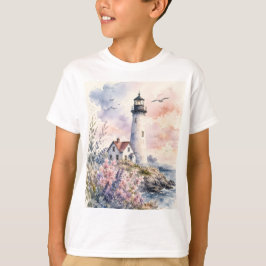 Akvarellmålad fyr t shirt