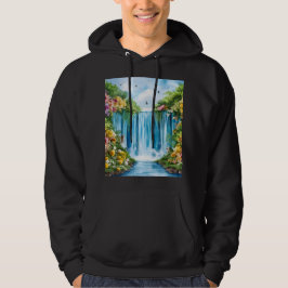 Akvarellmålad vattenfall hoodie