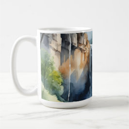 Akvarellmålad vattenfall kaffemugg